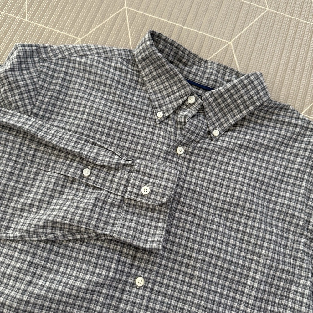 Ralph Lauren Button Down Size XL Long Sleeve Plaid Black Gray